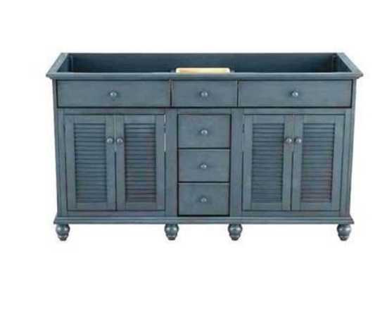 Cottage 60 inch vanity cabinet only in Harbor blue
