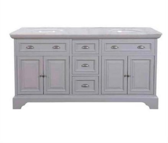 Sadie 67 inch vanity double sink combo Dove Gray