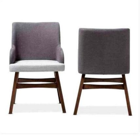 Monty dark gray light gray dining chairs