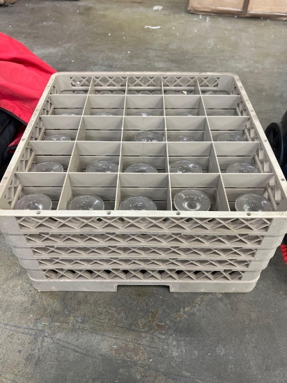 10 Restaurant dishwasher crates some with glasses