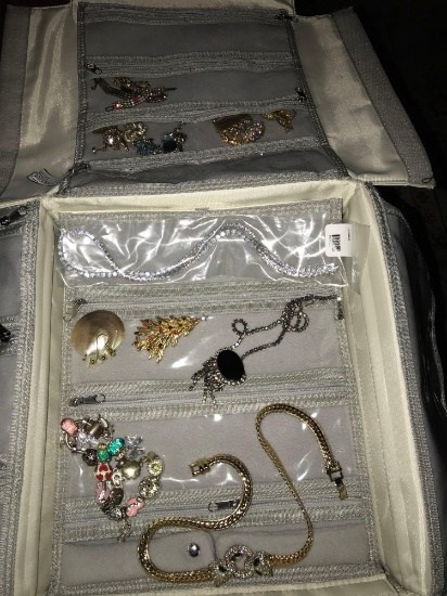 Jewelry case with costume jewelry