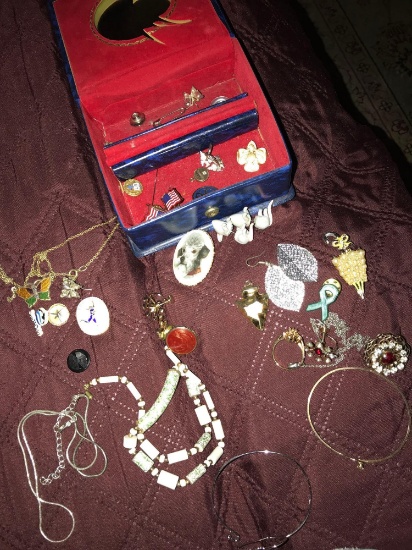 jewelry box with costume jewelry
