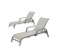 Aluminum sling stacking chaise lounge with sunbrella Augustine alloy 2- pack bring help to load