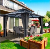 Happatio polycarbonation double happatio gazebo gray /double hardtop ONLY HAVE 2 of 3 boxes