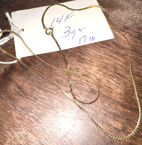 14 karat 3 gram 17 inch necklace