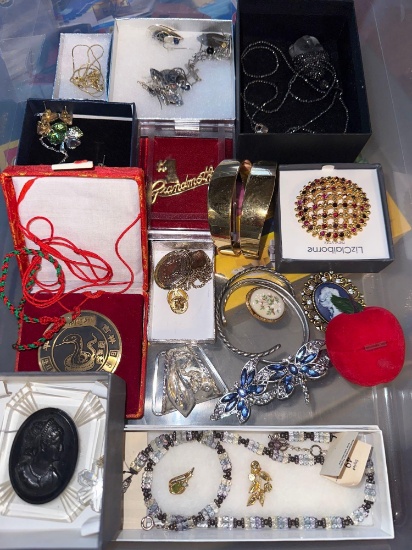 assorted lot of costume jewelry