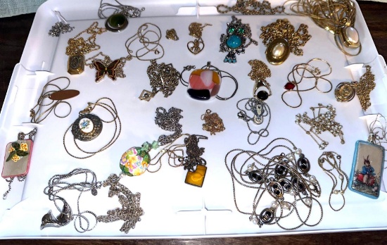 large lot of necklaces and pendants