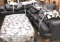 Sectional couch/ pillows with large ottoman bring help to load