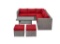 6- piece steel wicker outdoor sectional set with chili red cushions bring help to load