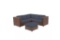 3 piece wicker sectional set sky blue cushions