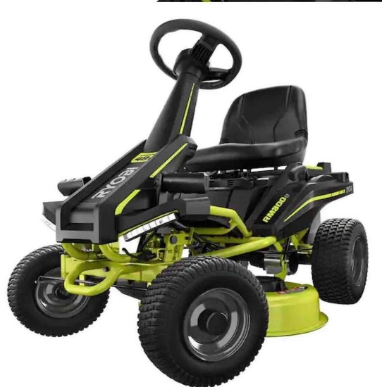 Robi 30 inch 50ah battery electric riding lawnmower bring help to load