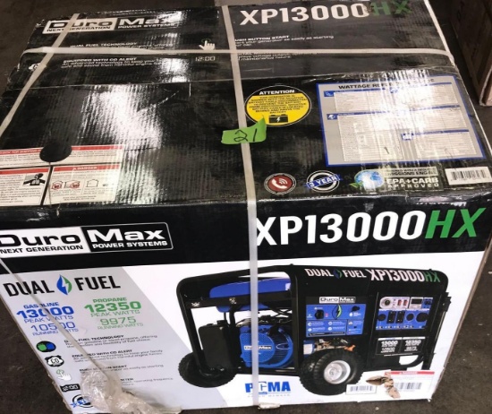 Duro max XP13000HX gasoline/propane generator bring help to load