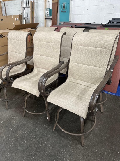 six high dining patio chairs