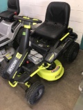 Ryobi RM 300e battery riding lawnmower bring help to load