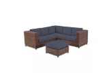 3 piece wicker sectional set sky blue cushions