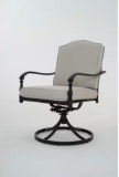 6pk Stanworth Brown outdoor Dining Chair with Putty tan Cushions