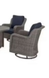 Hampton Bay Magnolia point firepit set 2pk Chairs, bring help to load