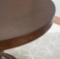 round pedestal table top in walnut.only has box one of two