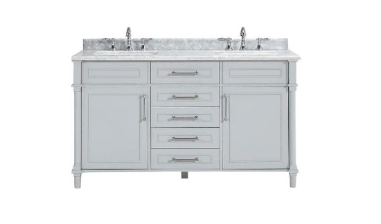 Aberdeen 60-in Dove gray bathroom vanity