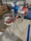 3 tall Christmas bulbs in glass vase centerpiece