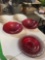 5 Decorative platters red and silver glitter