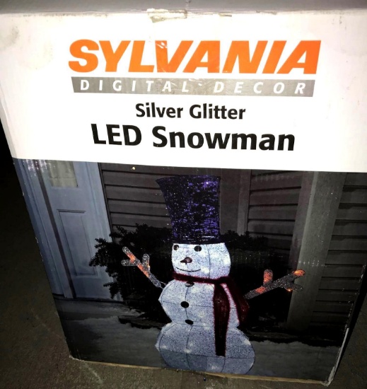 Sylvania digital decor silver glitter LED snowman