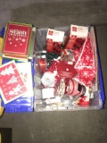 Box of gift bags/tissue paper/ribbons/tape/Christmas cards