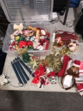 Box of Christmas ornaments/decorations