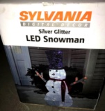 Sylvania digital decor silver glitter LED snowman