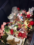 Box of Christmas ornaments