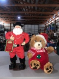 2- battery operated toy rocking santa