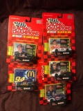 5- Racing Champions 1/64 Nascar stock cars Ron Barfield-Ernie Irvan-Michael Waltrip-Bill