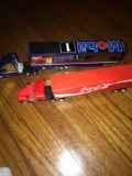 Racing Champions Mobil racing transporter & Welly Coca-Cola semi truck