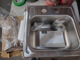 15x15 stainless sink with faucet
