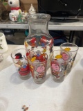 Snoopys kitchen punch jug with matching glasses