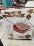 copper, Koch square pan set four piece set