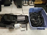 coby 15 inch tv,vocopro microphone system, and assorted cords and mic
