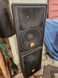 two JBL M pro speakers