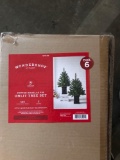 3 in potted for unlit tree set box of 6