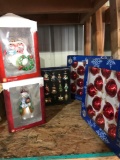 4- boxes of Christmas ornaments