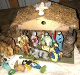 Vintage nativity scene made in Italy