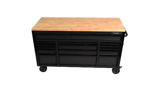 Husky heavy duty 15 drawer work bench/ tool chest 61 in x 23 in 39 in high
