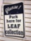 please park here for Leaf collection sign