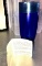 Orient & Flume Art glass iridescent blue vase reg no. 0053R50E7148B designer Smallhouse