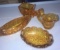 4- amber glass pieces