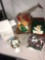 2- lighted houses /Santa in bathtub/Let it snow sign