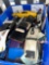 three boxes, model cars missing parts