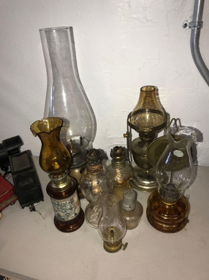 8- vintage oil lanterns