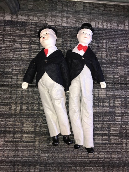 Laurel & Hardy porcelain dolls 21 inch