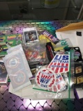 assorted sports cards - memorabilia- old tickets- posters